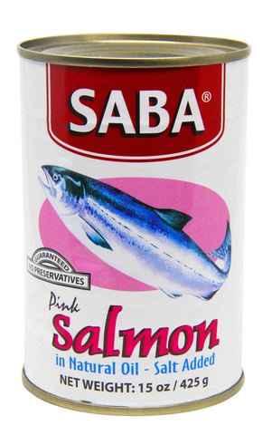 Saba Pink Salmon Natural Oil 425 g