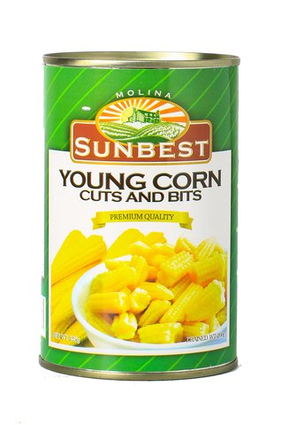 Sunbest Young Corn Cut 425 g