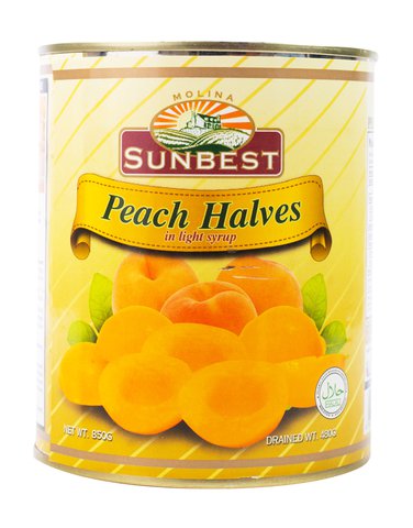 Sunbest Peach Halves In Light Syrup 850 g